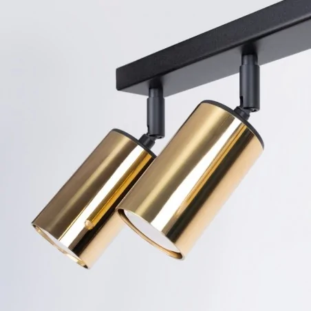 Lampy-sufitowe - plafon listwa oświetleniowa na 6 punktów winx 6l czarny/złoty sollux sl.1388 
