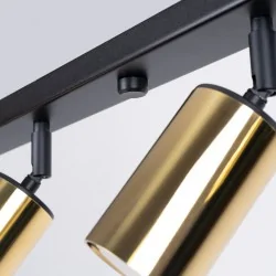 Lampy-sufitowe - plafon listwa oświetleniowa na 6 punktów winx 6l czarny/złoty sollux sl.1388 