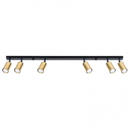 Lampy-sufitowe - plafon listwa oświetleniowa na 6 punktów winx 6l czarny/złoty sollux sl.1388 
