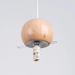 Lampy-sufitowe - lampa wisząca pekka 1 biała/naturalne drewno sollux sl.1390 