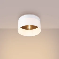 Lampy-sufitowe - plafon telesto biały/ciemny brąz sollux sl.1392 