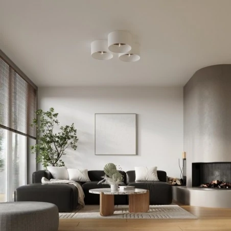 Lampy-sufitowe - plafon telesto biały/ciemny brąz sollux sl.1392 