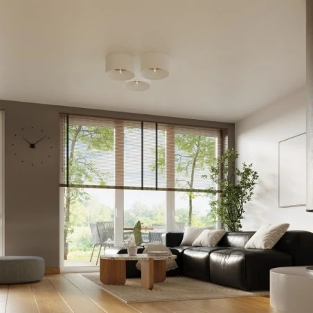 Lampy-sufitowe - plafon telesto biały/jasny brąz sollux sl.1393 