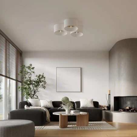 Lampy-sufitowe - plafon telesto biały/jasny brąz sollux sl.1393 