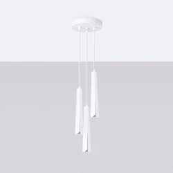 Lampy-sufitowe - lampa wisząca prysm 3p biała sollux sl.1398 