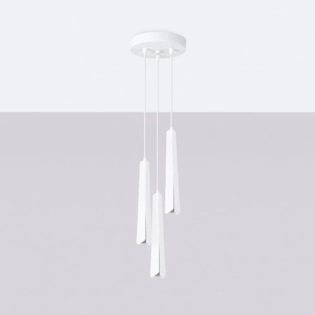 Lampy-sufitowe - lampa wisząca prysm 3p biała sollux sl.1398 
