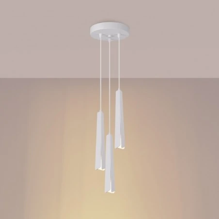 Lampy-sufitowe - lampa wisząca prysm 3p biała sollux sl.1398 