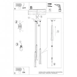 Lampy-sufitowe - lampa wisząca prysm 3p biała sollux sl.1398 