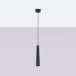 Lampy-sufitowe - lampa wisząca prysm 1 czarna sollux sl.1400 