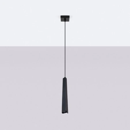 Lampy-sufitowe - lampa wisząca prysm 1 czarna sollux sl.1400 