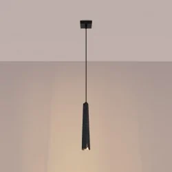Lampy-sufitowe - lampa wisząca prysm 1 czarna sollux sl.1400 