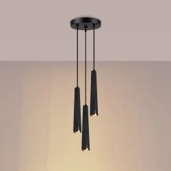 Lampy-sufitowe - lampa wisząca prysm 3p czarna sollux sl.1401 