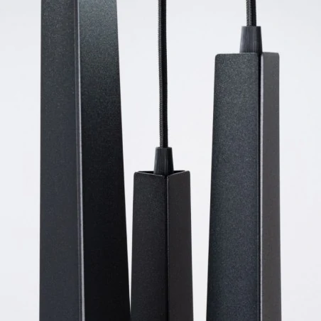 Lampy-sufitowe - lampa wisząca prysm 3p czarna sollux sl.1401 