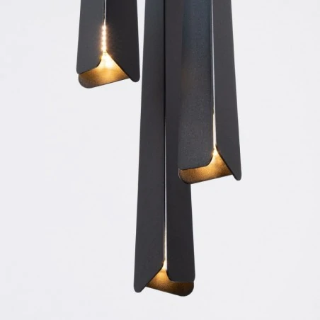 Lampy-sufitowe - lampa wisząca prysm 3p czarna sollux sl.1401 