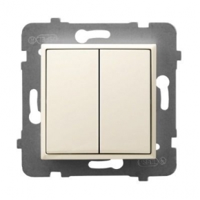  Włącznik schodowy + jednobiegunowy ECRU ŁP-9U/m/27 ARIA OSPEL 