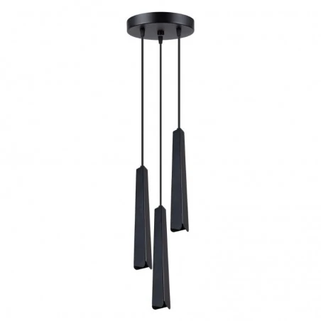 Lampy-sufitowe - lampa wisząca prysm 3p czarna sollux sl.1401 