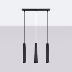 Lampy-sufitowe - lampa wisząca prysm 3l czarna sollux sl.1402 