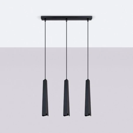 Lampy-sufitowe - lampa wisząca prysm 3l czarna sollux sl.1402 