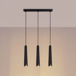 Lampy-sufitowe - lampa wisząca prysm 3l czarna sollux sl.1402 