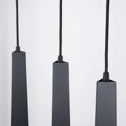 Lampy-sufitowe - lampa wisząca prysm 3l czarna sollux sl.1402 
