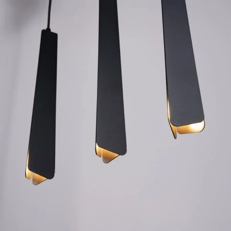 Lampy-sufitowe - lampa wisząca prysm 3l czarna sollux sl.1402 