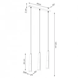 Lampy-sufitowe - lampa wisząca prysm 3l czarna sollux sl.1402 