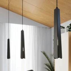 Lampy-sufitowe - lampa wisząca prysm 3l czarna sollux sl.1402 