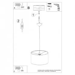Lampy-sufitowe - lampa wisząca nova 40 biała sollux sl.1404 
