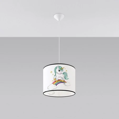 Lampy-sufitowe - lampa wisząca do pokoju dziecka jednorożec unicorn 30 sollux sl.1412 