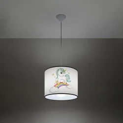 Lampy-sufitowe - lampa wisząca do pokoju dziecka jednorożec unicorn 30 sollux sl.1412 