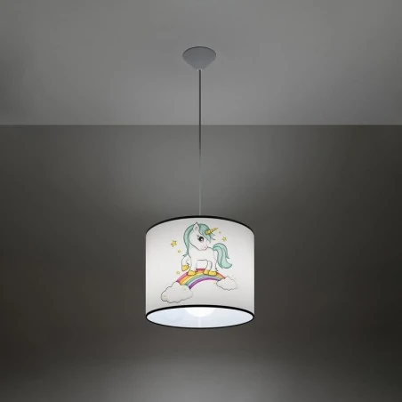 Lampy-sufitowe - lampa wisząca do pokoju dziecka jednorożec unicorn 30 sollux sl.1412 