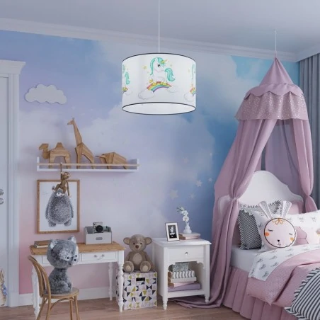 Lampy-sufitowe - lampa wisząca do pokoju dziecka jednorożec unicorn 30 sollux sl.1412 