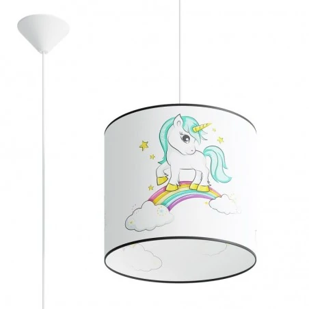 Lampy-sufitowe - lampa wisząca do pokoju dziecka jednorożec unicorn 30 sollux sl.1412 