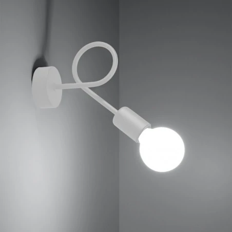 Lampy-sufitowe - kinkiet biały supełek loop biały sollux sl.1430 
