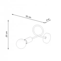 Kinkiety-do-salonu - kinkiet loop czarny sollux sl.1433 