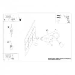 Kinkiety-do-salonu - kinkiet loop czarny sollux sl.1433 