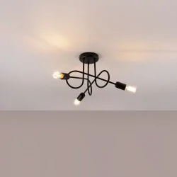 Lampy-sufitowe - żyrandol loop 3 czarny sollux sl.1434 