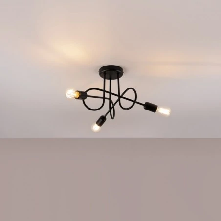 Lampy-sufitowe - żyrandol loop 3 czarny sollux sl.1434 