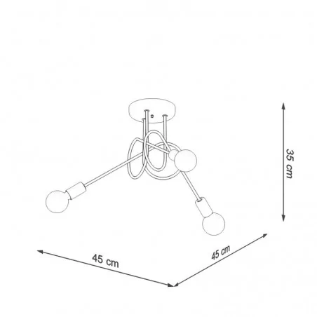Lampy-sufitowe - żyrandol loop 3 czarny sollux sl.1434 