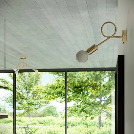 Kinkiety-do-salonu - kinkiet loop złoty połysk sollux sl.1436 