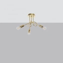 Lampy-sufitowe - żyrandol loop 3 złoty połysk sollux sl.1437 