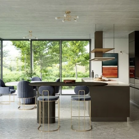 Lampy-sufitowe - żyrandol loop 3 złoty połysk sollux sl.1437 