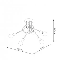 Lampy-sufitowe - żyrandol loop 5 złoty połysk sollux sl.1438 