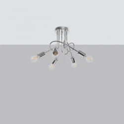 Lampy-sufitowe - żyrandol loop 5 chrom sollux sl.1441 
