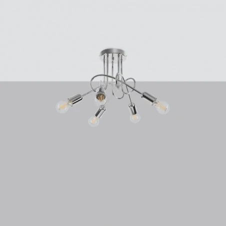 Lampy-sufitowe - żyrandol loop 5 chrom sollux sl.1441 