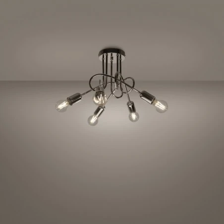 Lampy-sufitowe - żyrandol loop 5 chrom sollux sl.1441 