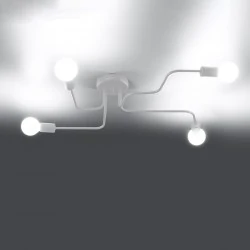 Lampy-sufitowe - żyrandol 4-ramienny wygięte ramiona vector 4 biały sollux sl.1442 