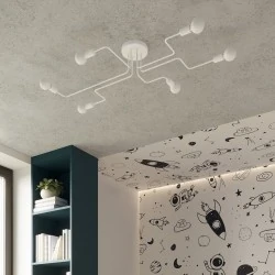Lampy-sufitowe - żyrandol 4-ramienny wygięte ramiona vector 4 biały sollux sl.1442 
