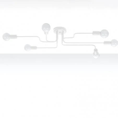 Lampy-sufitowe - żyrandol 6 punktowy minimalistyczny vector 6 biały sollux sl.1443 