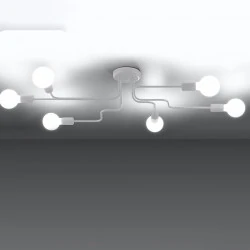 Lampy-sufitowe - żyrandol 6 punktowy minimalistyczny vector 6 biały sollux sl.1443 